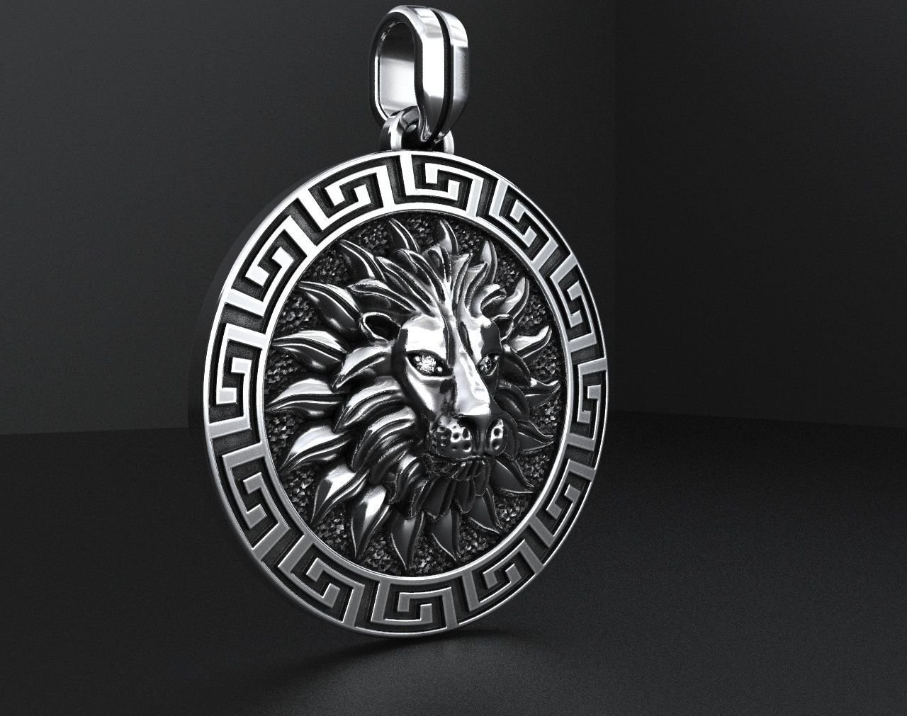 925 Sterling Silver Pendant of the solar lion in the Greek style 344 - Image 5