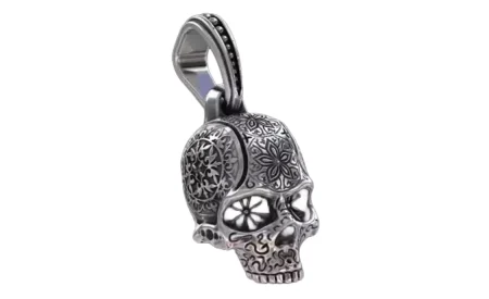 925 Sterling Silver Pendant skull with patterns 205