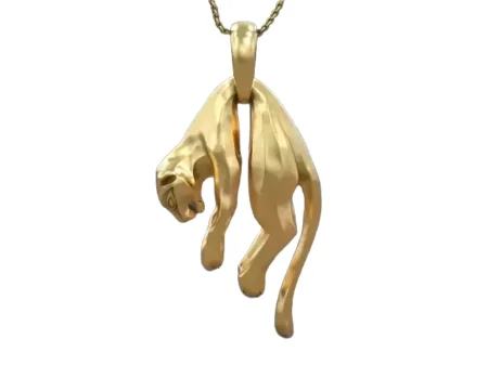 925 Sterling Silver Pendant wild cat lion leopard panther