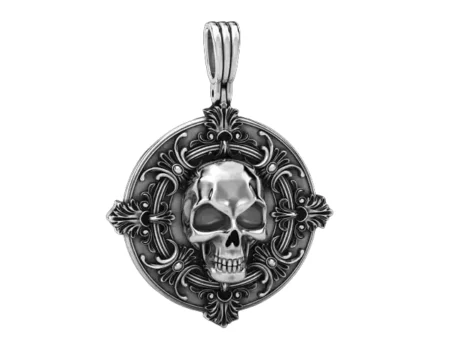 925 Sterling Silver Pendant with a skull and patterns 400