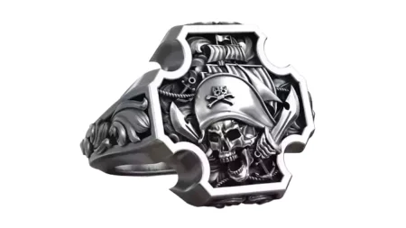 Pirate Skull Jolly Roger Cross Anchor Signet