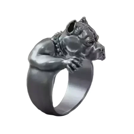 Pitbull dog jewelry 925 Sterling Silver ring for men