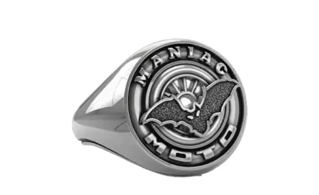 925 Sterling Silver Ring for bikers maniac moto 309