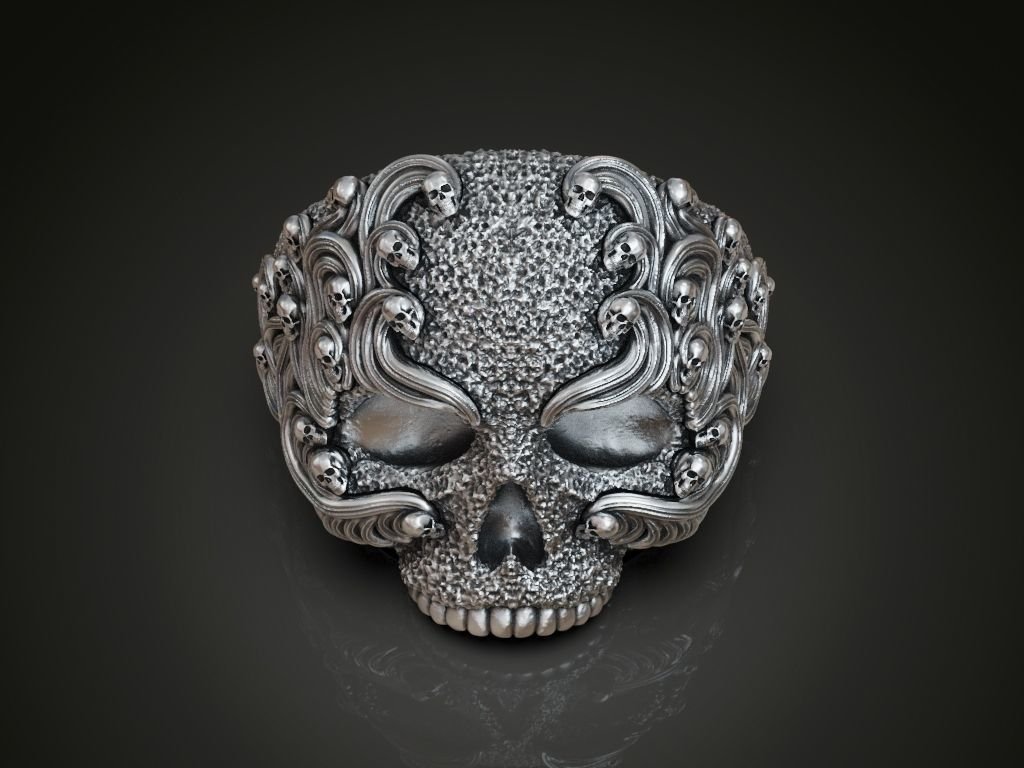 925 Sterling Silver Ring for men Skull Patterns - Image 5