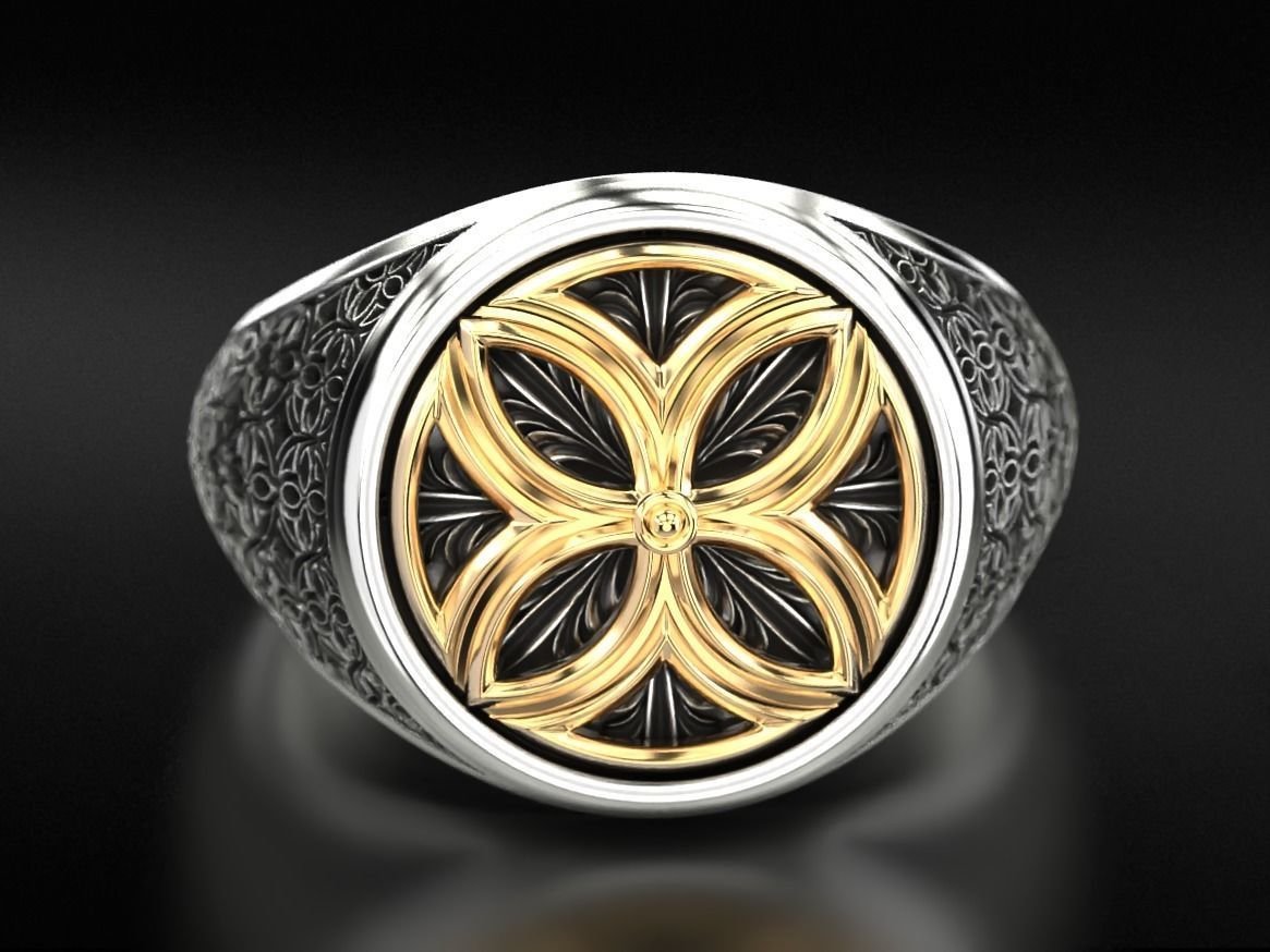 925 Sterling Silver Ring in flower of life patterns 697 - Image 3