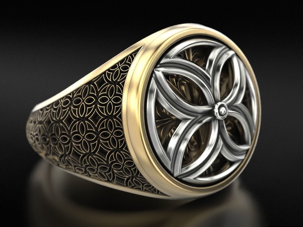 925 Sterling Silver Ring in flower of life patterns 697 - Image 7