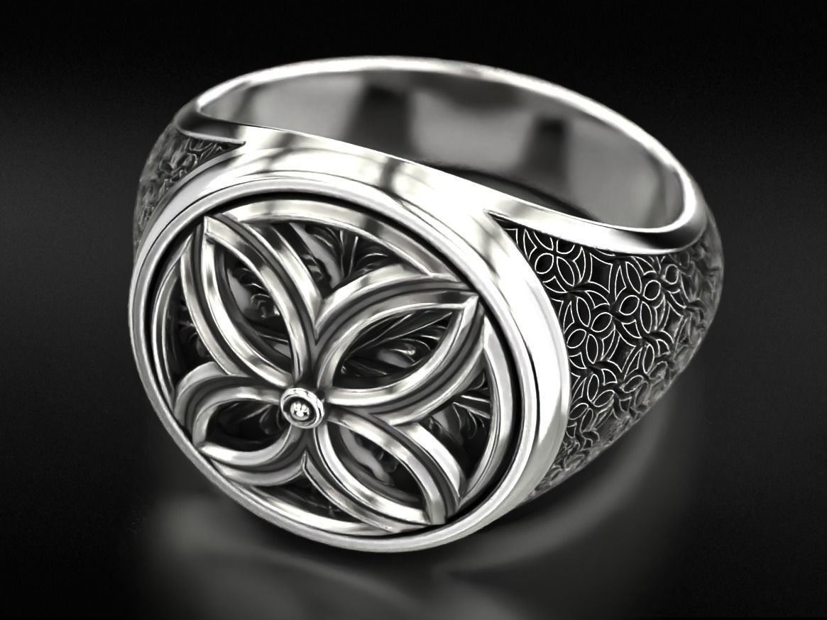 925 Sterling Silver Ring in flower of life patterns 697 - Image 8