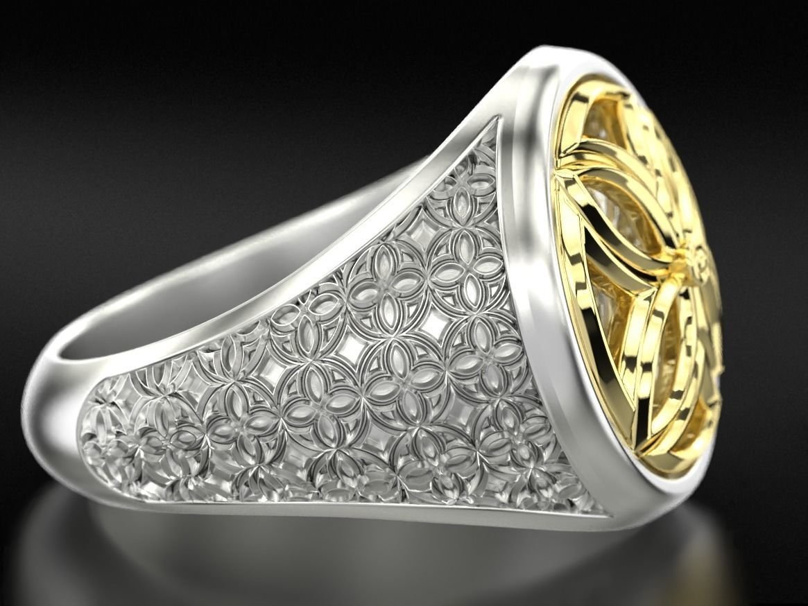 925 Sterling Silver Ring in flower of life patterns 697 - Image 5