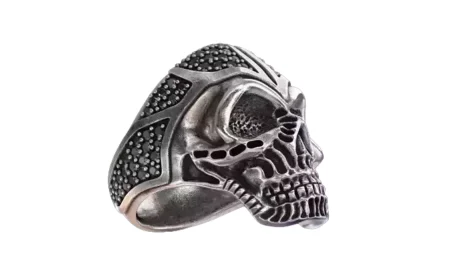 925 Sterling Silver Ring Skull with Stones Stylish 227