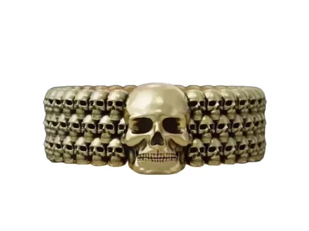 925 Sterling Silver Ring skulls mens silver band biker