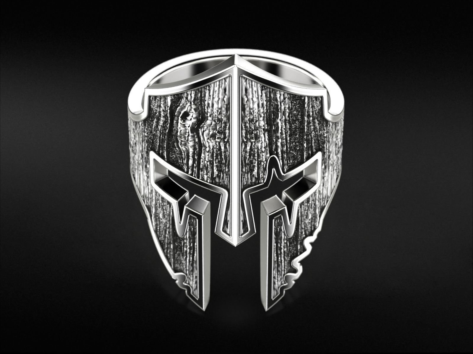 925 Sterling Silver Ring Spartan warrior helmet 795 - Image 3