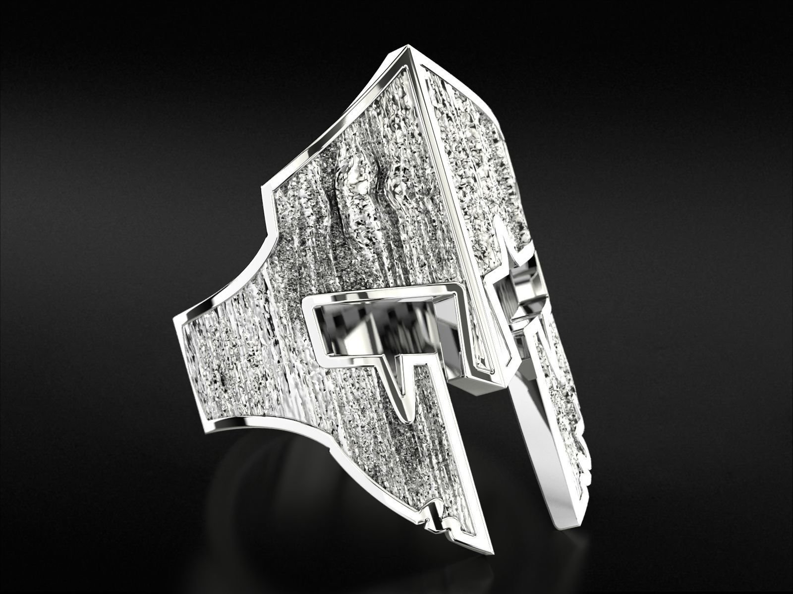 925 Sterling Silver Ring Spartan warrior helmet 795 - Image 9