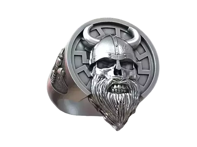 925 Sterling Silver Ring undead viking black sun scandinavian