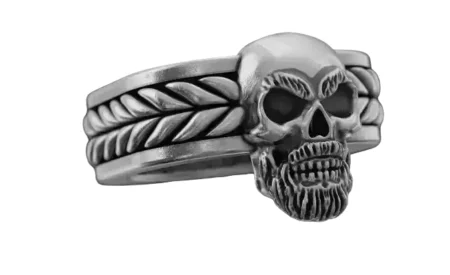 925 Sterling Silver Ring with a skull and a beard 160