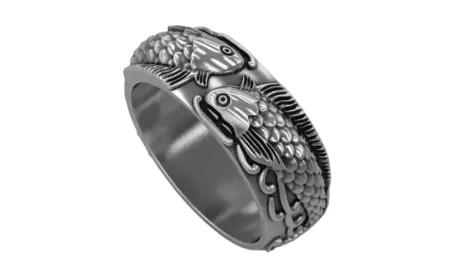 925 Sterling Silver Ring with fish 269