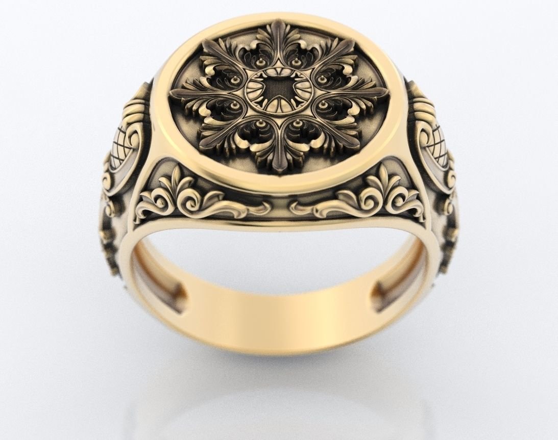 925 Sterling Silver Ring with old-fashioned patterns 374 - Image 3