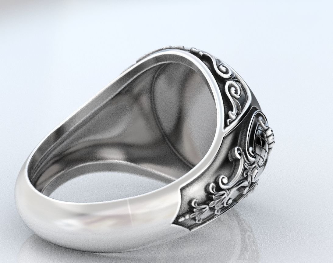 925 Sterling Silver Ring with old-fashioned patterns 374 - Image 6