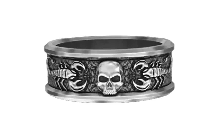 Scorpion 925 Sterling Silver ring and skull 137