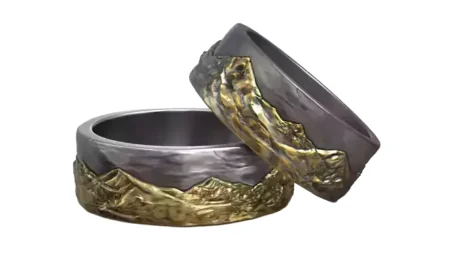 Sky Mountains Rock Nature Wedding 925 Sterling Silver Ring