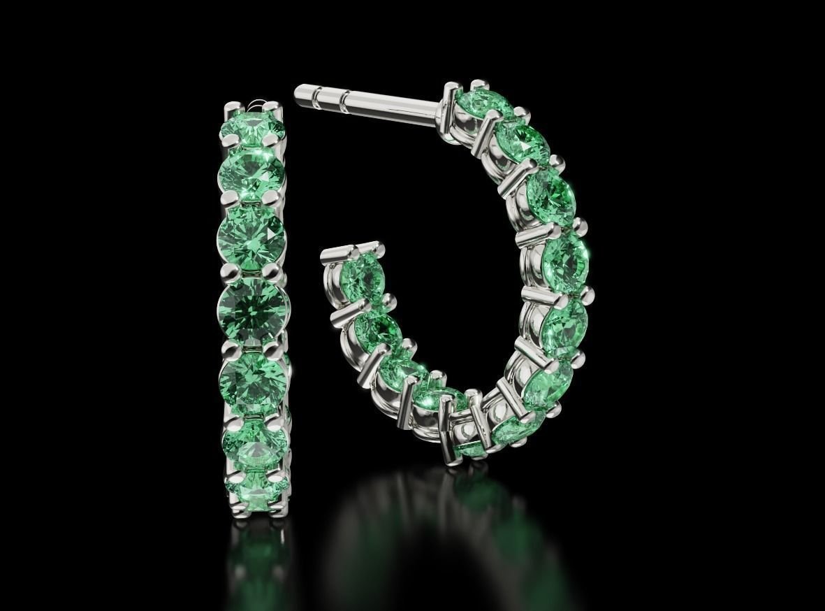 Small circle diamond earrings 679 - Image 6