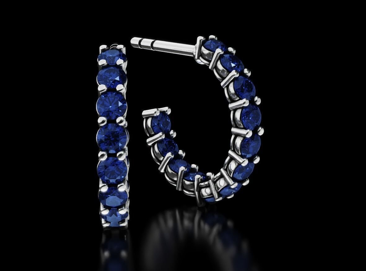 Small circle diamond earrings 679 - Image 7