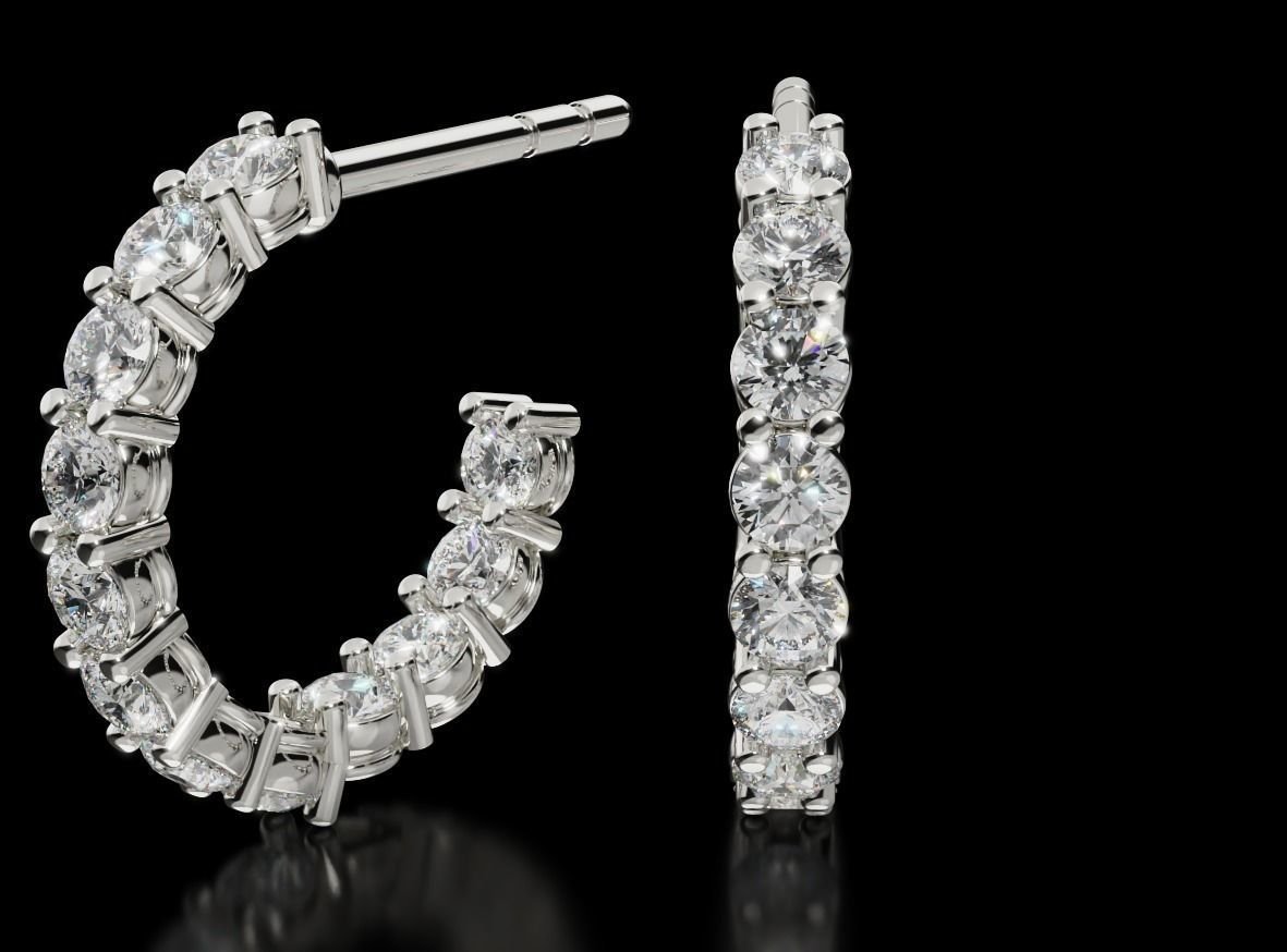 Small circle diamond earrings 679 - Image 3