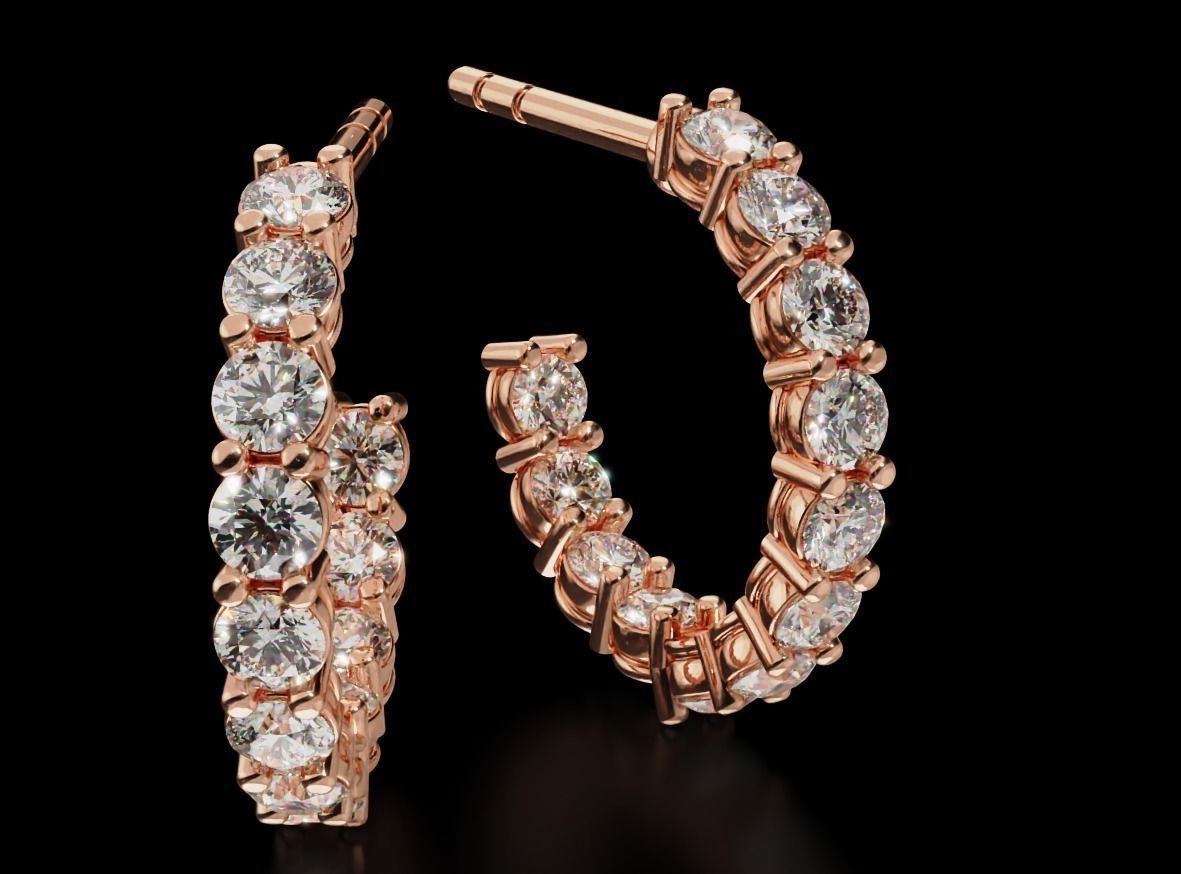 Small circle diamond earrings 679 - Image 2