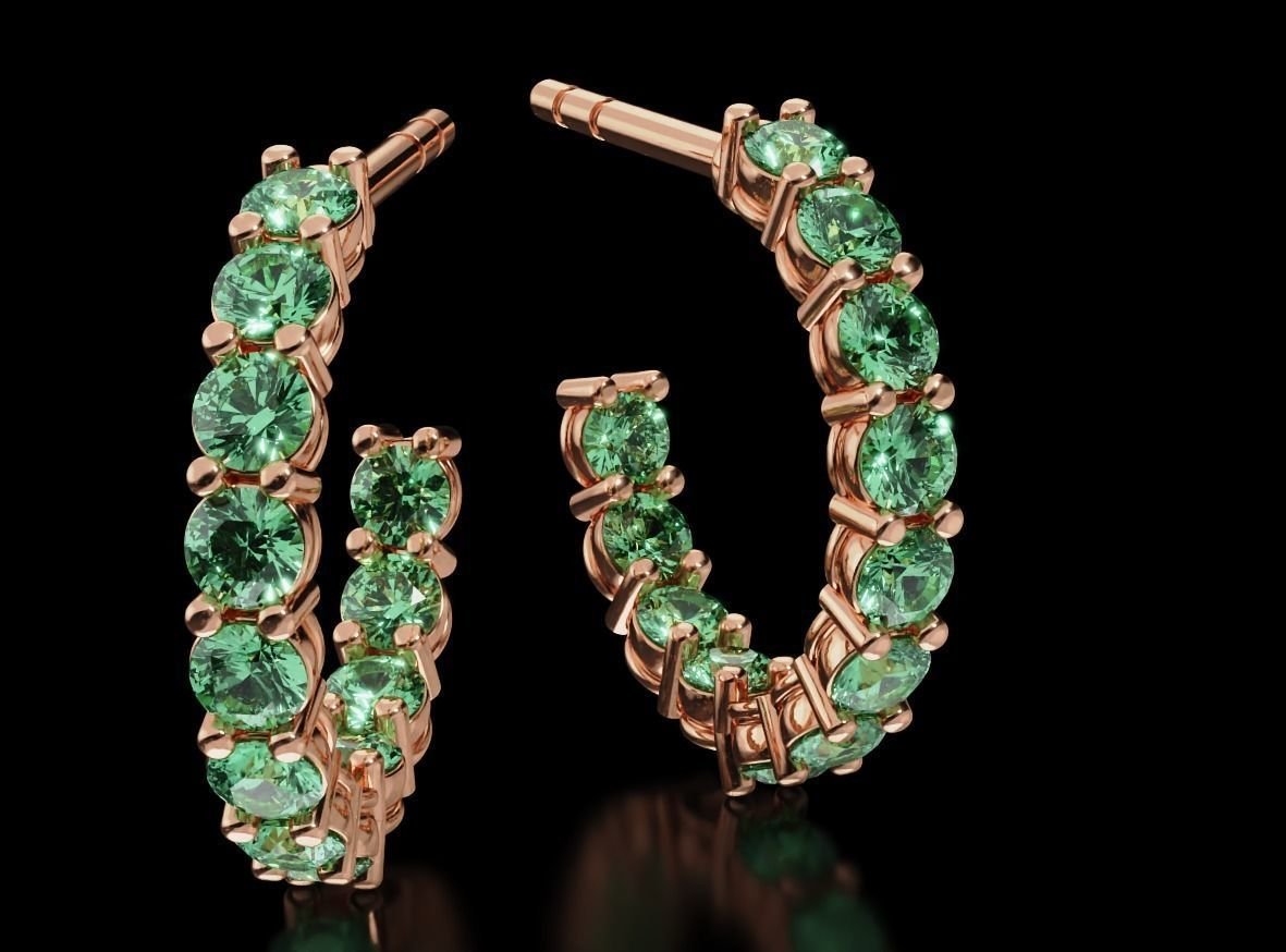 Small circle diamond earrings 679 - Image 5