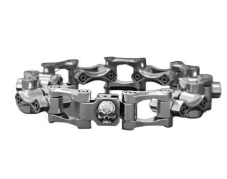 Stylish big mens 925 Sterling Silver bracelet with a skull in the lock 412