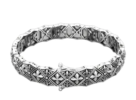Stylish mens 925 Sterling Silver bracelet with a cross 718