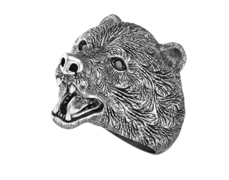 Stylish 925 Sterling Silver ring bear with stones in stones 449