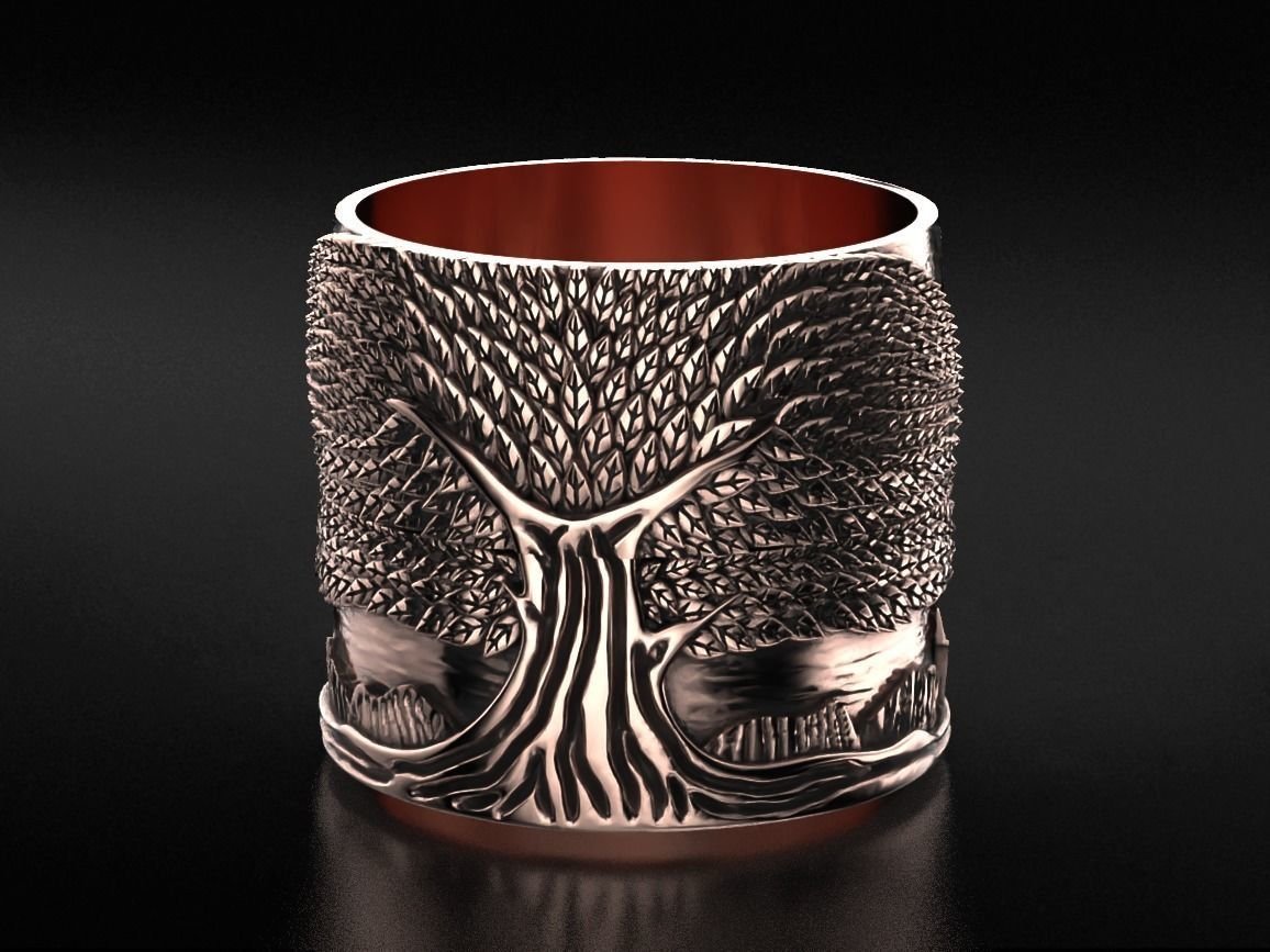 Stylish 925 Sterling Silver ring for a couple of lovers with the tree of life 530 - Image 7