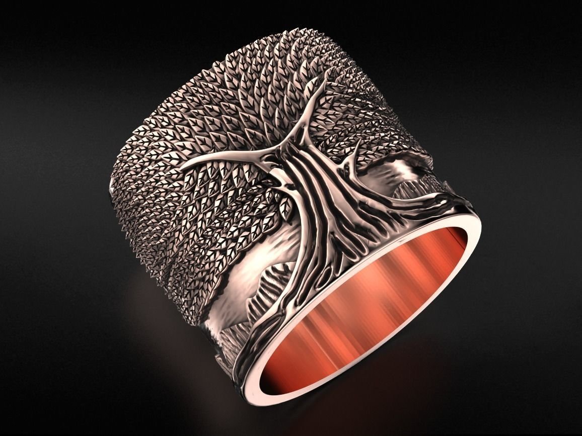 Stylish 925 Sterling Silver ring for a couple of lovers with the tree of life 530 - Image 5