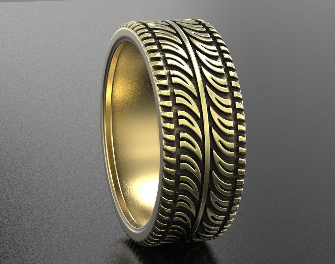 Stylish 925 Sterling Silver ring in the form of a wheel for bikers and motorists 411 - Image 2