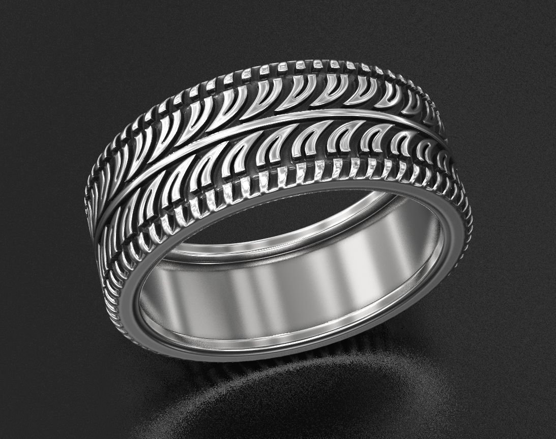 Stylish 925 Sterling Silver ring in the form of a wheel for bikers and motorists 411 - Image 4