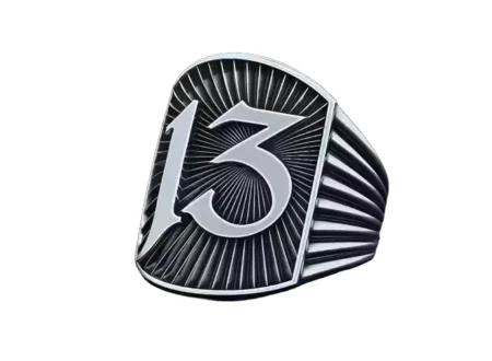 Stylish 925 Sterling Silver ring thirteen 13 of gold and silver 498