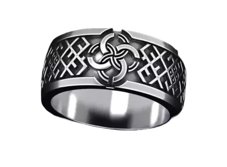 Stylish 925 Sterling Silver ring with a Celtic wedding pattern 502