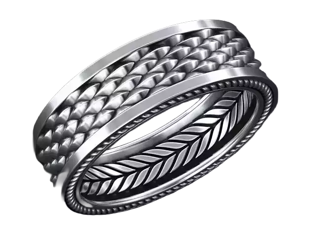 Stylish 925 Sterling Silver Ring with a Scale of the Dragon 342