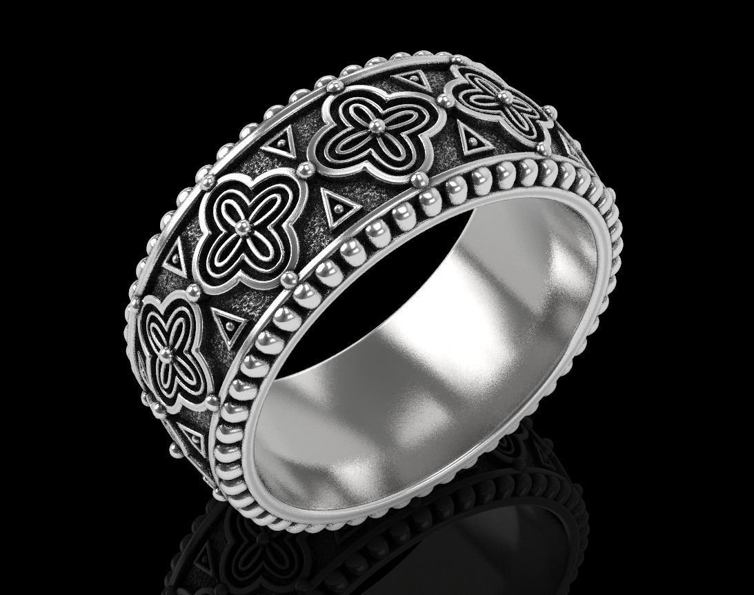 Stylish 925 Sterling Silver ring with antique patterns 225 - Image 7