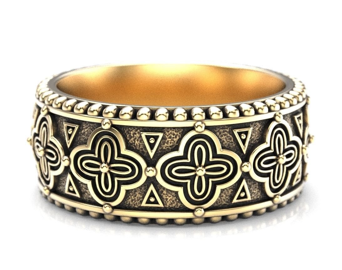 Stylish 925 Sterling Silver ring with antique patterns 225 - Image 2