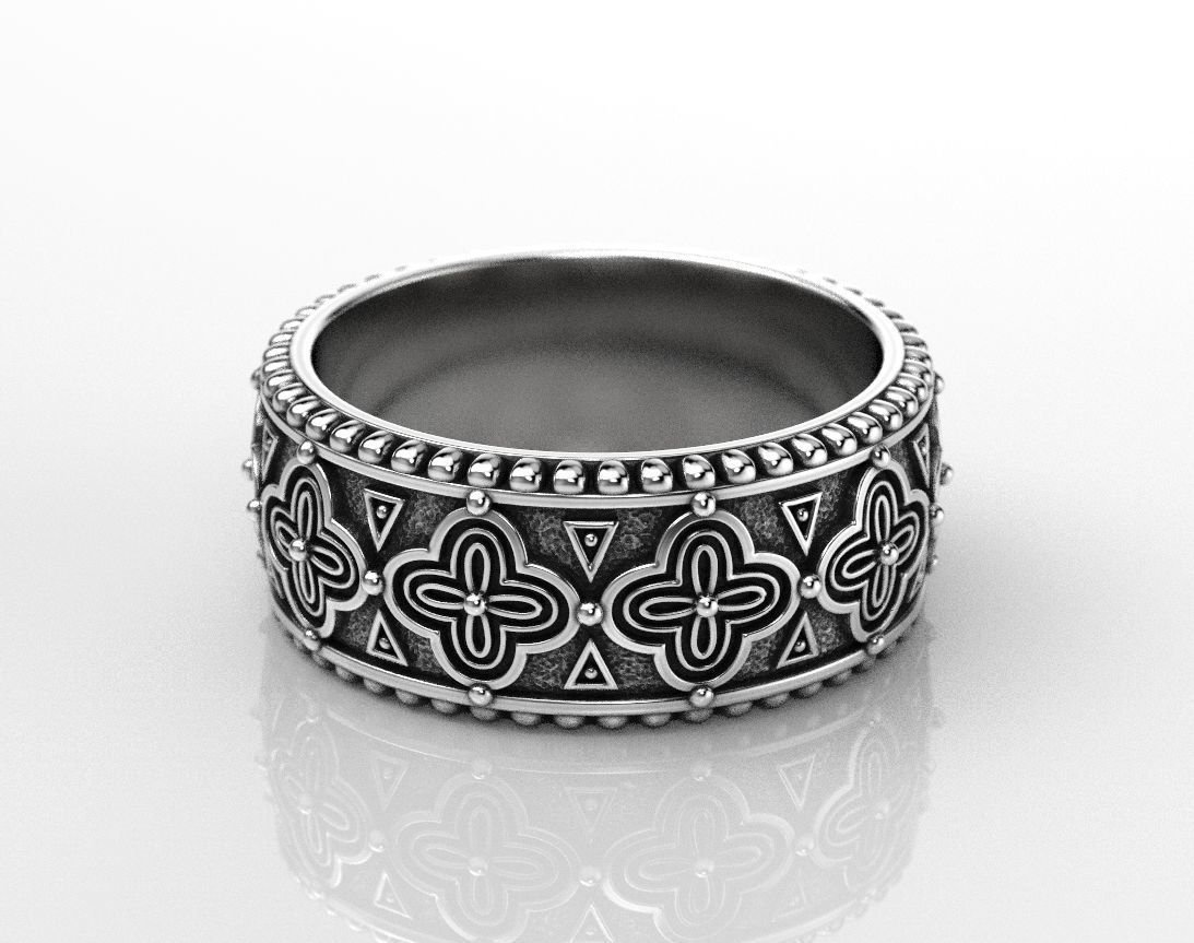 Stylish 925 Sterling Silver ring with antique patterns 225 - Image 6