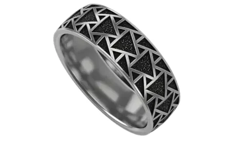 Stylish 925 Sterling Silver Ring With Triangles