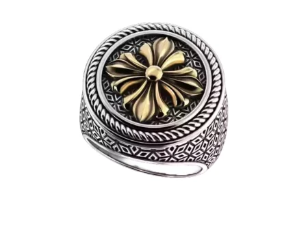 Stylish signet 925 Sterling Silver ring with vintage patterns 655