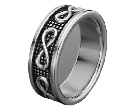 Stylish wedding 925 Sterling Silver ring with the sign of infinity 408