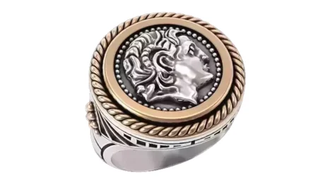The Greek 925 Sterling Silver Ring with Alexander the Great