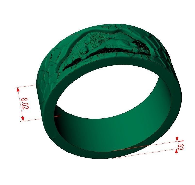 Wedding band promise pair rings lion family - Image 4