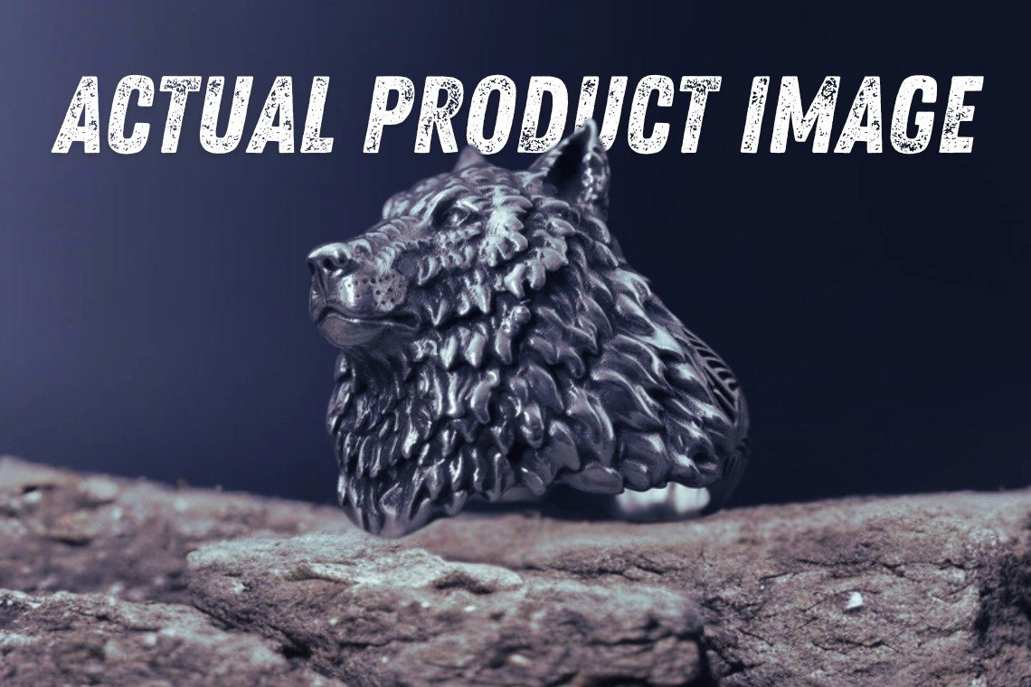 Wolf head 925 Sterling Silver ring mens womens - Image 7