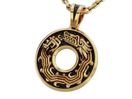 Aztec Quetzalcoatl Dragon 925 Sterling Silver Pendant