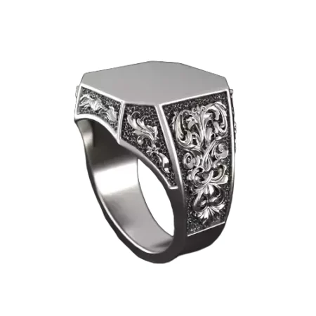 filigree signet 925 Sterling Silver ring