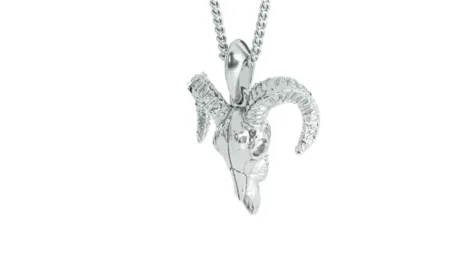 goat skull silver 925 Sterling Silver pendant